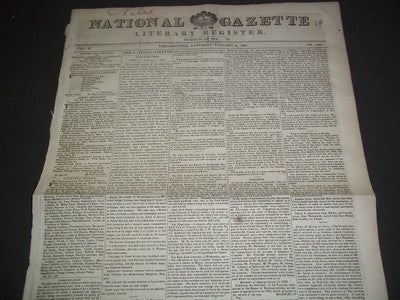 1830-1832 NATIONAL GAZETTE & LITERARY REGISTER NEWSPAPER LOT OF 17 - NP 1428