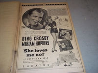 1934 SHE LOVES ME NOT MOVIE PRESS BOOK STARS BING CROSBY & MIRIAM HOPKINS - P 47