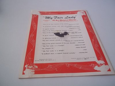 1962 MY FAIR LADY PROGRAM STARRING MICHAEL ALLISON & MARGOT MOSHER - II 1502