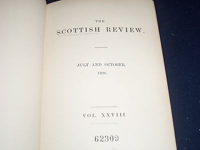 1892-1896 THE SCOTTISH REVIEW BOUND VOLUME LOT OF 3 - NICE WRITING - KD 1205