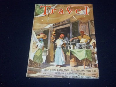 1938 SEPTEMBER TRAVEL MAGAZINE - STREET MARKET IN PORT ANTONIO JAMAICA - II 1893