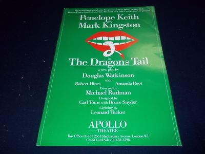 1985 THE DRAGONS TAIL APOLLO THEATER POSTER PENELOPE KEITH MARK KINGSTON - P 122