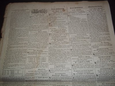 1821 MAR-APR THE NATIONAL GAZETTE & LITERARY REGISTER NEWSPAPER LOT 7 - NP 1427
