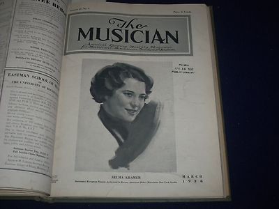 1936 JANUARY-DECEMBER THE MUSICIAN BOUND VOL NO. 41 - GREAT PHOTOS/ADS - KD 1762