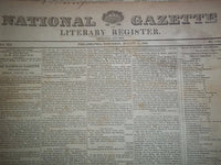 1830-1832 NATIONAL GAZETTE & LITERARY REGISTER NEWSPAPER LOT OF 17 - NP 1428