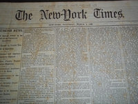1866 MAR 3 NEW-YORK TIMES NEWSPAPER - POST-CIVIL WAR DEBATES - NP 1466