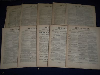 1880 THE ACADEMY WEEKLY REVIEW OF LITERATURE LOT OF 51 ISSUES - LONDON - O 2222