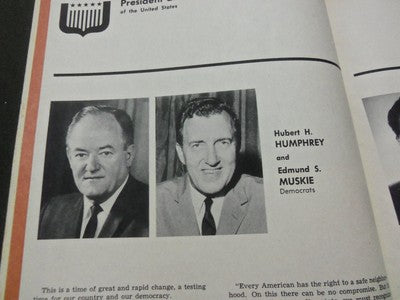 1968 OFFICIAL VOTERS PAMPHLET - UNITED STATES ELECTION - NIXON AGNEW - J 5207