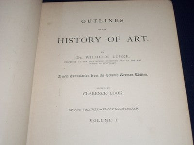 1878 HISTORY OF ART BY DR. WILHELM LUBKE VOLUME NO. 1 - ILLUSTRATIONS - KD 1059