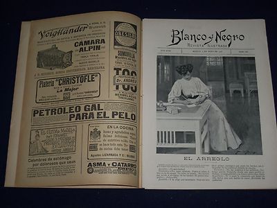 1908 MAY 9 BLANCO Y NEGRO SPANISH MAGAZINE - GREAT ILLUSTRATIONS & ADS - J 1492
