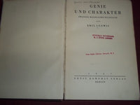 1927 GENIE UND CHARAKTER BOOK BY EMIL LUDWIG - GERMAN - KD 697