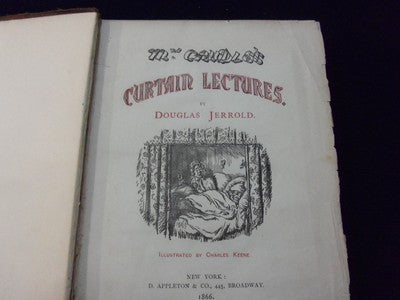 1866 CURTAIN LECTURES OF MRS. CAUDLE BOOK BY DOUGLAS JERROLD - KEENE - KD 727S