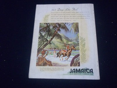 1938 SEPTEMBER TRAVEL MAGAZINE - STREET MARKET IN PORT ANTONIO JAMAICA - II 1893