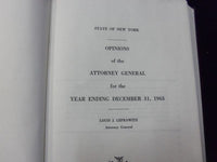 1964 STATE OF NEW YORK OPINIONS OF THE ATTORNEY GENERAL BOOK LEFKOWITZ - KD 727B