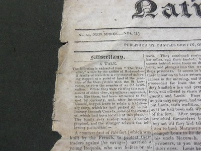 1826 DECEMBER 20 NATIONAL AEGIS NEWSPAPER - WORCESTER MASSACHUSETTS - NP 1476