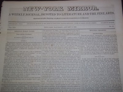 1836-1839 THE NEW-YORK MIRROR NEWSPAPER LOT OF 23 - SHEET MUSIC+ - NP 1494