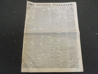 1870 THE EVENING TELEGRAPH NEWSPAPER LOT OF 24 - NICE ADVERTISEMENTS - NP 1442