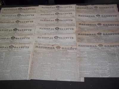 1830-1832 NATIONAL GAZETTE & LITERARY REGISTER NEWSPAPER LOT OF 17 - NP 1428