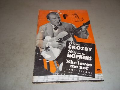 1934 SHE LOVES ME NOT MOVIE PRESS BOOK STARS BING CROSBY & MIRIAM HOPKINS - P 47
