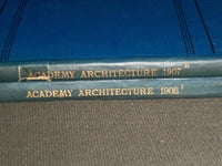 1907-08 ACADEMY ARCHITECTURE & ARCHITECTURAL REVIEW BOOK LOT OF 2 - KD 1125