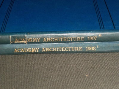 1907-08 ACADEMY ARCHITECTURE & ARCHITECTURAL REVIEW BOOK LOT OF 2 - KD 1125
