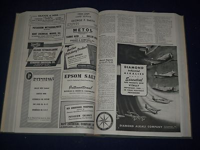1944 OIL PAINT AND DRUG REPORTER BOUND VOLUME LOT OF 2 - GREAT ADS - KD 3408