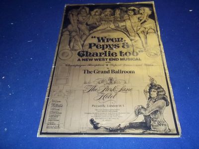 1978 WREN PEPYS & CHARLIE TOO GRAND BALLROOM THEATER POSTER - P 129