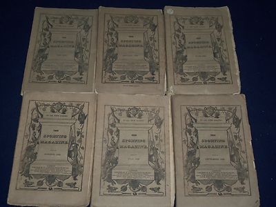 1828 THE SPORTING MAGAZINE PUB. IN LONDON LOT OF 6 - NICE ENGRAVINGS - WR 636