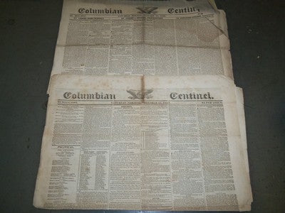 1832 -1837 COLUMBIAN CENTINEL NEWSPAPER LOT OF 4 ISSUES - BOSTON - NP 1344