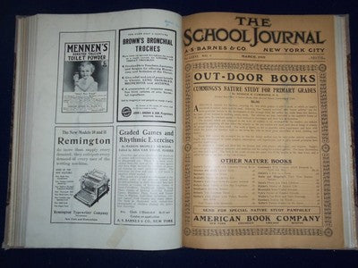 1908-1910 SCHOOL JOURNAL BOUND VOLUME LOT OF 2 - VOL 76+77 - NICE ADS - KD 726E