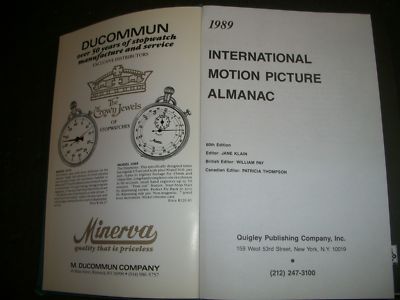 1989 INTERNATIONAL MOTION PICTURE ALMANAC HARDCOVER VOLUME - KD 2845