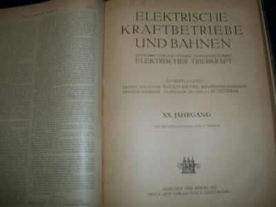 1921-1931 DER ELEKTRISCHE BETRIEB GERMAN VOLUME LOT OF 10 - ILLUS. - KD 3077