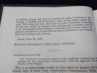 1964 STATE OF NEW YORK OPINIONS OF THE ATTORNEY GENERAL BOOK LEFKOWITZ - KD 727B