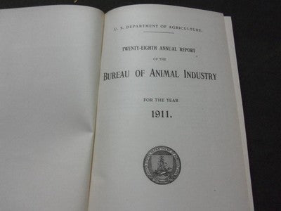 1913 28TH ANNUAL REPORT OF THE BUREAU OF ANIMAL INDUSTRY BOOK - KD 1775B