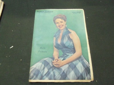 1955 SEPTEMBER 11 NY NEWS COLOROTO MAGAZINE SECTION - MALA POWERS - II 4131