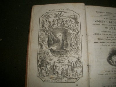 1847 MITCHELL'S SCHOOL OF GEOGRAPHY SECOND EDITION BOOK - ILLUSTRATED - KD 1775Z
