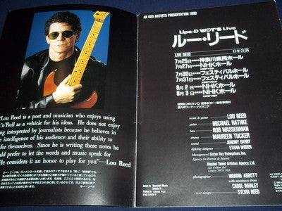 1990 LOU REED TOUR BOOK - NEW YORK TOUR - JAPANESE - II 7626