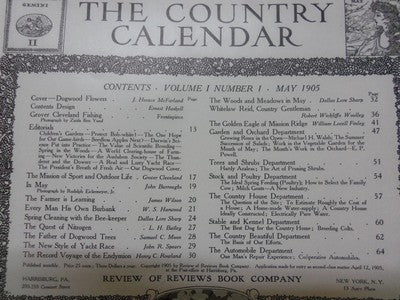 1905 COUNTRY CALENDAR MAGAZINE LOT OF 2 DIFFERENT ISSUES - VOL 1 # 1 - II 4269