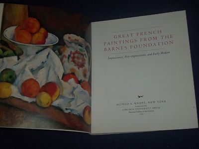 1993 GREAT FRENCH PAINTINGS FROM BARNES FOUNDATION SOFTCOVER BOOK - KD 1614