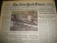 1999 APR 13 NEW YORK TIMES NEWSPAPER - CLINTON IN CONTEMPT OF COURT - NP 1169