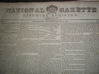 1829 NATIONAL GAZETTE & LITERARY REGISTER NEWSPAPER LOT OF 25 - NP 1429