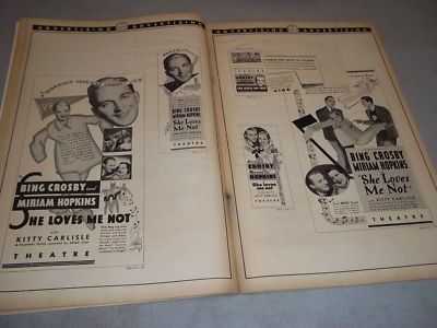 1934 SHE LOVES ME NOT MOVIE PRESS BOOK STARS BING CROSBY & MIRIAM HOPKINS - P 47