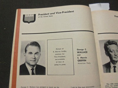 1968 OFFICIAL VOTERS PAMPHLET - UNITED STATES ELECTION - NIXON AGNEW - J 5207