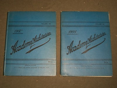 1907-08 ACADEMY ARCHITECTURE & ARCHITECTURAL REVIEW BOOK LOT OF 2 - KD 1125