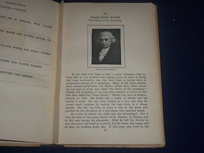 1925 YOUNG FOLKS PICTURE HISTORY OF MUSIC HARDCOVER BOOK BY JAMES COOKE- KD 1620
