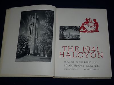 1941 HALCYON SWARTHMORE COLLEGE YEARBOOK - PENNSYLVANIA - NICE PHOTOS - YB 79