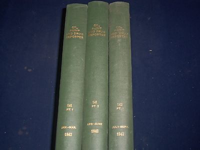 1942 OIL PAINT AND DRUG REPORTER BOUND VOLUME LOT OF 3 - GREAT ADS - KD 3411