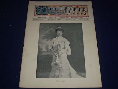 1904 FEBRUARY 24 MUSICAL COURIER MAGAZINE - NINA DAVID COVER - ADS - J 1262