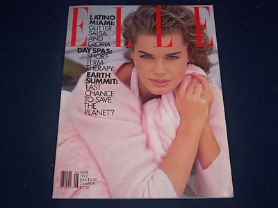 1992 JUNE ELLE MAGAZINE - REBECCA ROMIJN COVER - GREAT PHOTOS - J 809