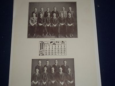 1920 AMHERST COLLEGE CALENDAR - LEATHER COVER - GREAT SPORT PHOTOS - II 9546
